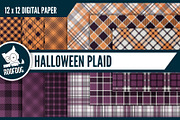 Halloween plaid digital paper