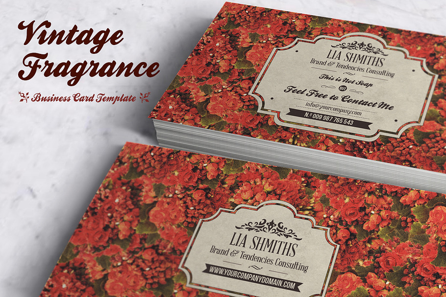 Fragrance Business Card Template in Business Card Templates - product preview 8
