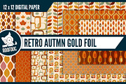 Gold foil fall digital paper