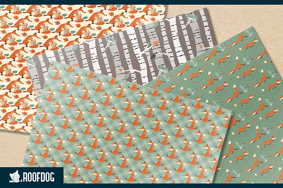 Woodland fox digital paper in Patterns - product preview 2