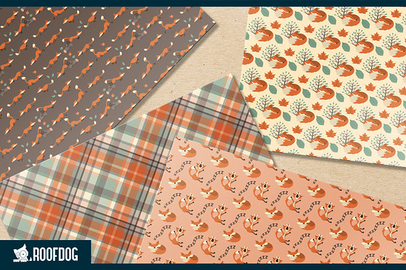Woodland fox digital paper in Patterns - product preview 3