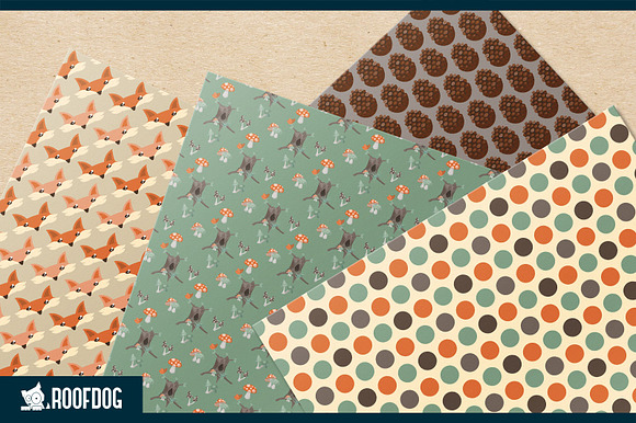Woodland fox digital paper in Patterns - product preview 4