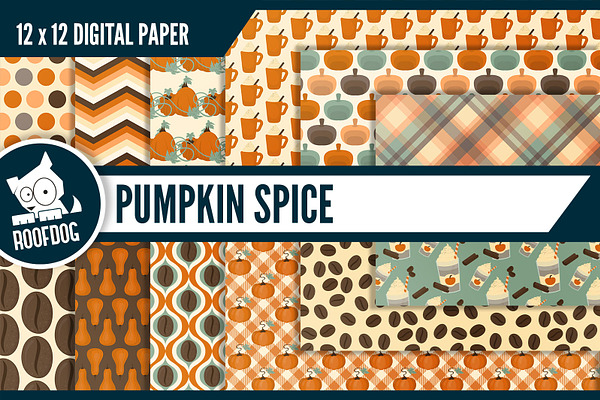 Pumpkin spice latte digital paper