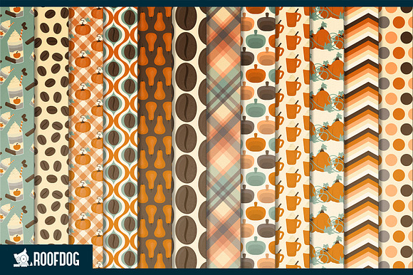 Pumpkin spice latte digital paper in Patterns - product preview 1