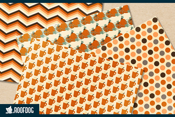 Pumpkin spice latte digital paper in Patterns - product preview 2