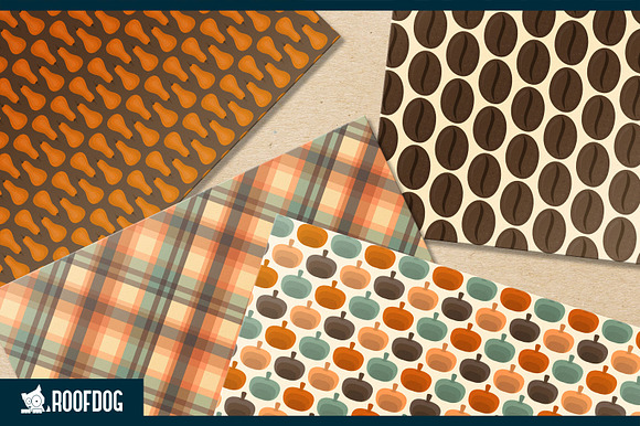 Pumpkin spice latte digital paper in Patterns - product preview 3