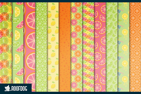 Citrus zest digital paper in Patterns - product preview 1