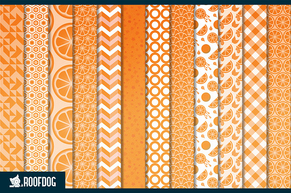 Juicy orange digital paper in Patterns - product preview 1