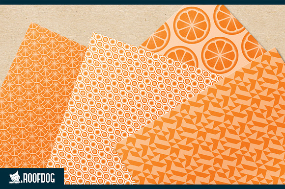 Juicy orange digital paper in Patterns - product preview 4