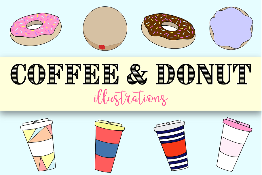 Donut & Coffee Vector Illustrations