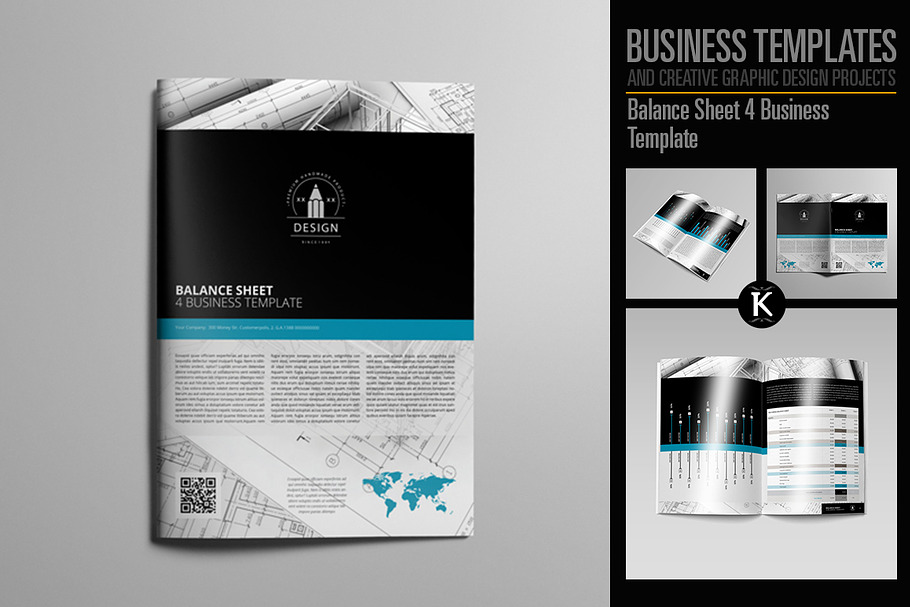Balance Sheet 4 Business Template
