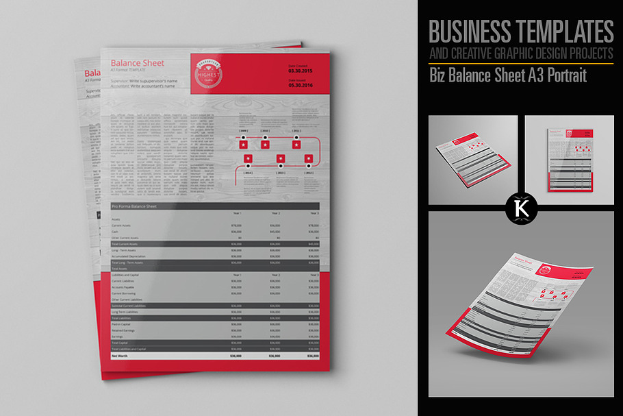 Biz Balance Sheet A3 Portrait in Templates - product preview 8
