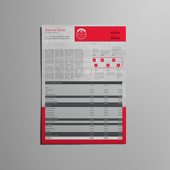 Biz Balance Sheet A3 Portrait in Templates - product preview 1