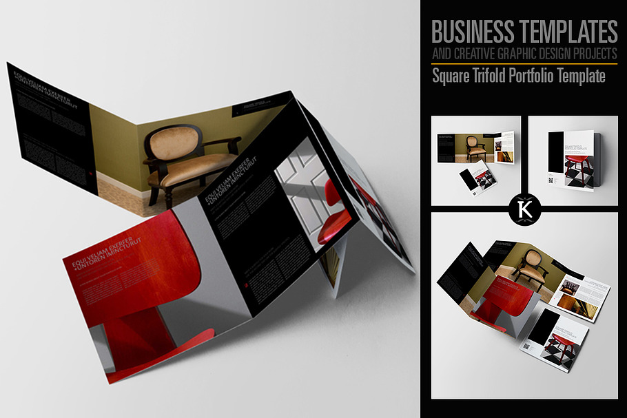 Square Trifold Portfolio Template in Templates - product preview 8