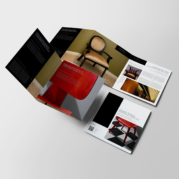 Square Trifold Portfolio Template in Templates - product preview 1