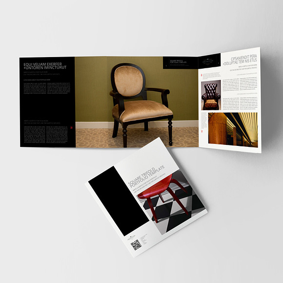 Square Trifold Portfolio Template in Templates - product preview 3
