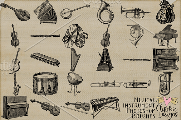 Music Instruments Photoshop Brushes in Photoshop Brushes - product preview 1
