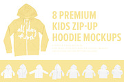 8 Premium Kid's Zip-Up Hoodie Mocks