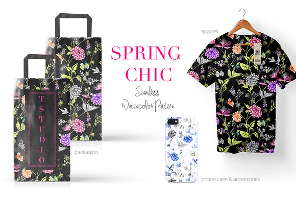 SPRING CHIC - Watercolor Prints in Illustrations - product preview 2