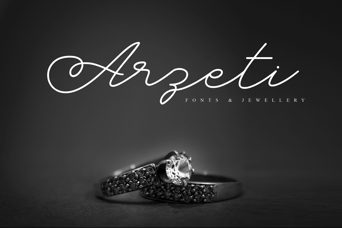 Arzeti wedding logo script font in Script Fonts - product preview 8