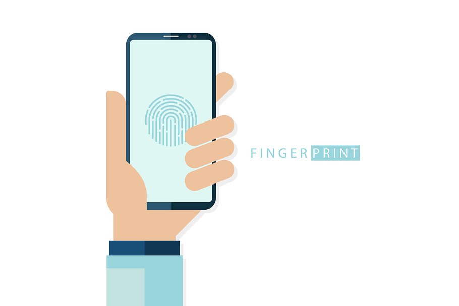 Fingerprint touch ID concept.