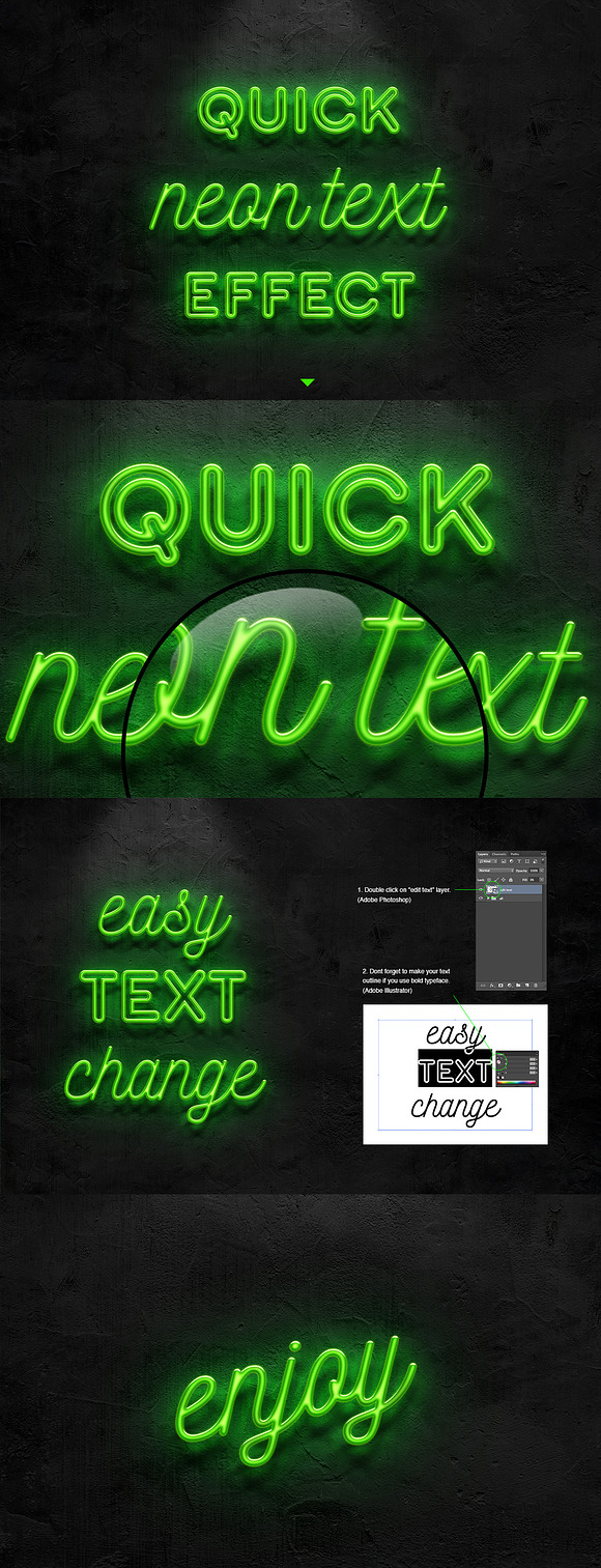 Neon text effect in Mockup Templates - product preview 4