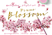 Prune Blossom - Wedding Clipart set 