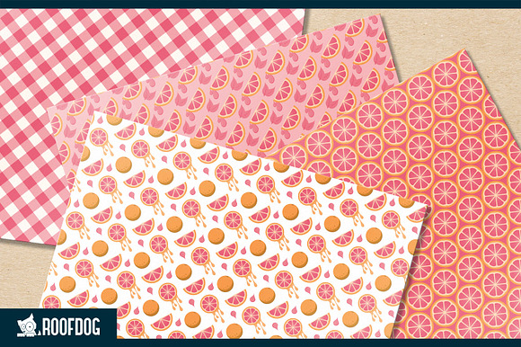 Pink grapefruit digital paper in Patterns - product preview 2