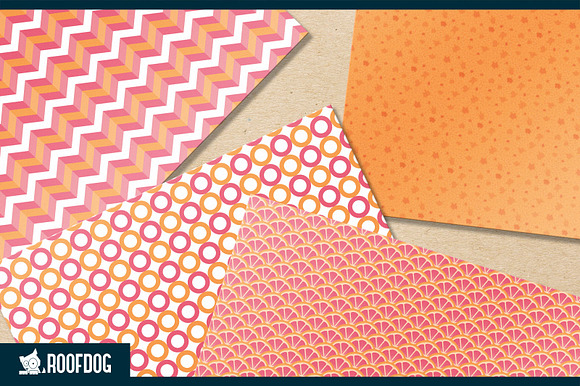 Pink grapefruit digital paper in Patterns - product preview 3