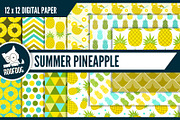 Summer pineapple digital paper