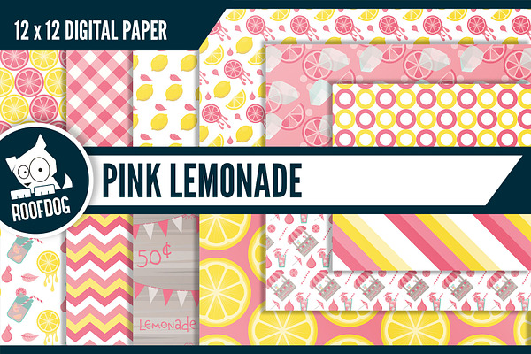 Pink lemonade digital paper