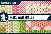 Retro watermelon digital paper