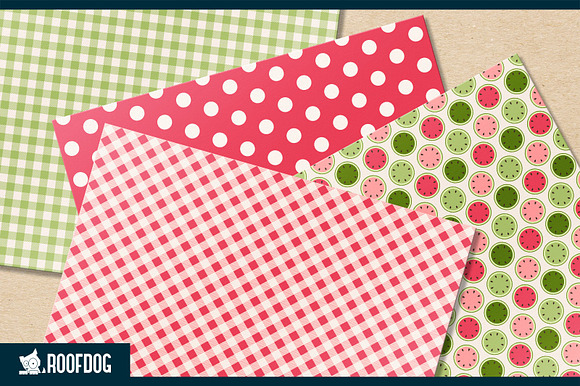 Retro watermelon digital paper in Patterns - product preview 2