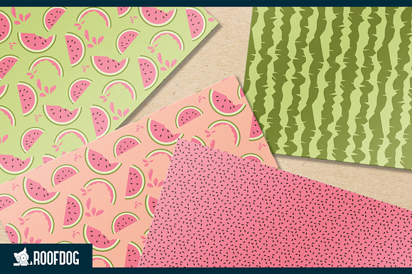 Summer watermelon digital paper in Patterns - product preview 3