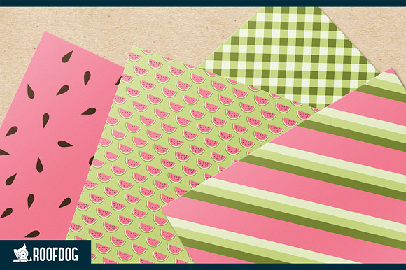 Summer watermelon digital paper in Patterns - product preview 4