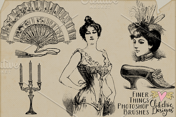 Finer Things Vintage Brushes in Photoshop Brushes - product preview 2