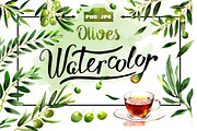Olives watercolor PNG clipart 