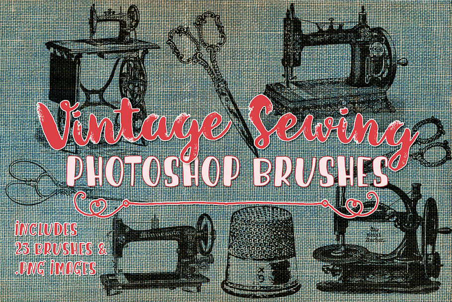 Vintage Sewing Photoshop Brushes