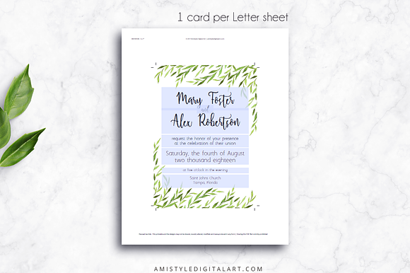 Wedding Invitation - Greenery in Wedding Templates - product preview 2