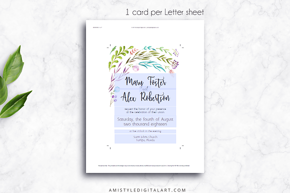 Wedding Invitation Template - Leaves in Wedding Templates - product preview 2