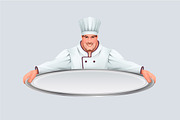 Chief cooker keeps large empty tray