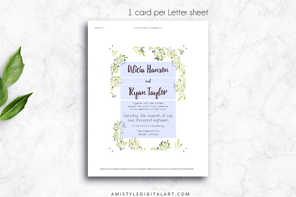 Wedding Invitation Template - Olive in Wedding Templates - product preview 2