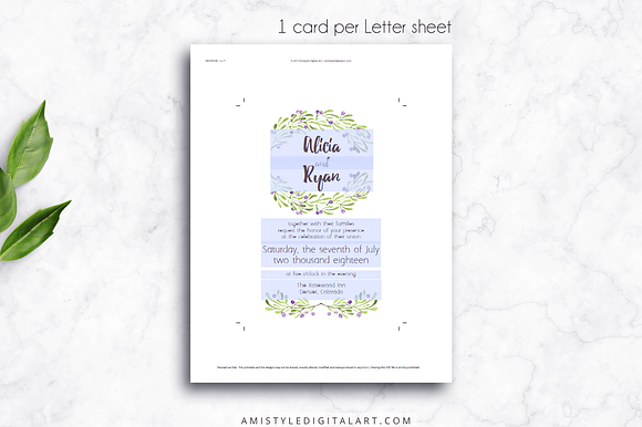 Wedding Invitation Template - Olives in Wedding Templates - product preview 2