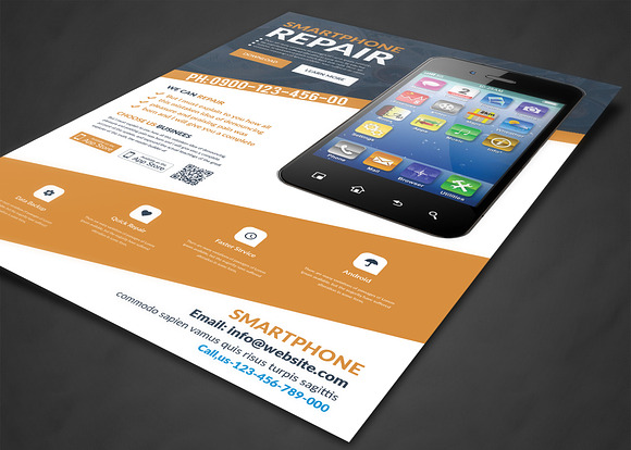 Smartphone Repair Flyer Templates in Flyer Templates - product preview 1