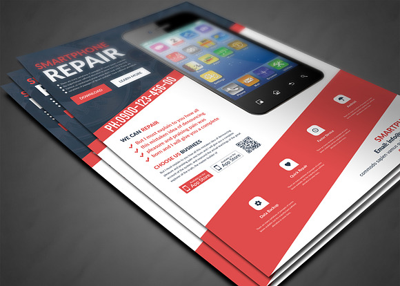 Smartphone Repair Flyer Templates in Flyer Templates - product preview 2