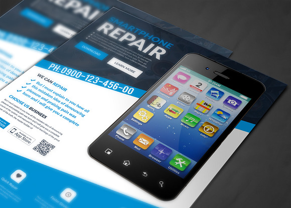 Smartphone Repair Flyer Templates in Flyer Templates - product preview 3