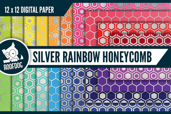 Rainbow silver honeycomb pattern