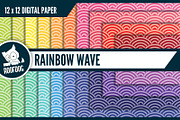 Rainbow wave digital paper