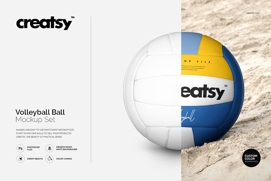 Volleyball Ball Mockup Set in Product Mockups - product preview 8