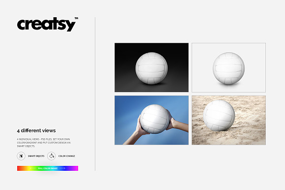 Volleyball Ball Mockup Set in Product Mockups - product preview 7
